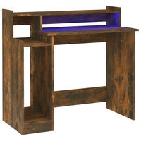 vidaXL Schreibtisch mit LEDs Räuchereiche 97x45x90 cm Holzwerkstoff