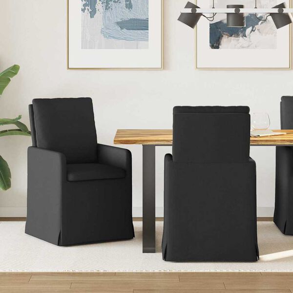 vidaXL Esszimmerst&uuml;hle 2 pcs Schwarz 57 x 67 x 98 cm Stoff