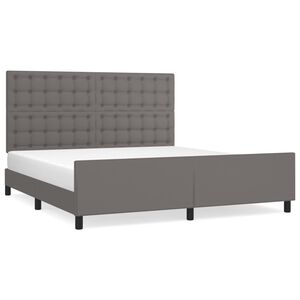 vidaXL Bettgestell mit Kopfteil Grau 180x200 cm Kunstleder