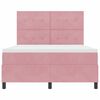 vidaXL Boxspringbett mit Matratze mit Kopfteil Rosa 140 x 190 cm Stoff