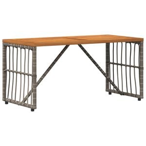 vidaXL Tisch f&uuml;r Outdoor Grau 80 x 40 x 40 cm Stahl und Poly Rattan