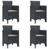 vidaXL Gartenstuhl 4 pcs Anthrazit 53 x 49 x 85 cm Polypropylen