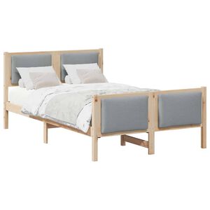vidaXL Bettrahmen mit Kopfteil Hellgrau 120 x 190 cm Stoff