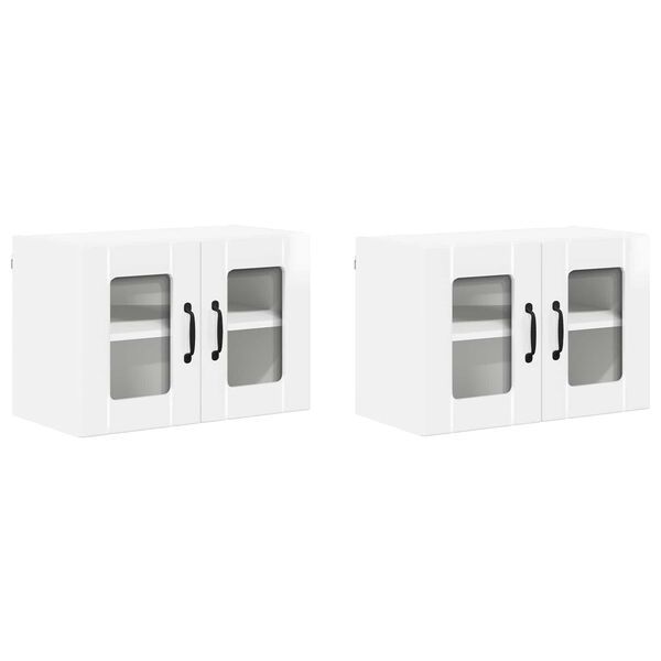 vidaXL K&uuml;chenschrank 2 pcs Hochglanz Wei&szlig; 60 x 31 x 40 cm