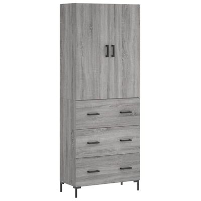 vidaXL Highboard Grau Sonoma 69,5x34x180 cm Holzwerkstoff