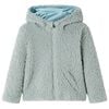 Kinder-Kapuzenjacke Teddy-Kunstpelz Minzgr&uuml;n 92