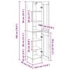vidaXL Highboard Artisan-Eiche 34,5 x 34 x 180 cm Holzwerkstoff