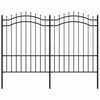 vidaXL Gartenzaun Woerden mit Speerspitze Schwarz 240 x 150 cm Stahl