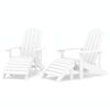 vidaXL Adirondack-Gartenst&uuml;hle 2 Stk. mit Hockern HDPE Wei&szlig;