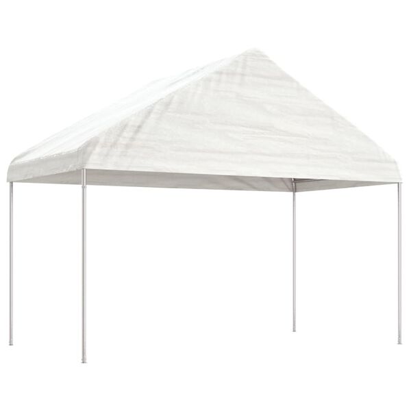 vidaXL Pavillon mit Dach Wei&szlig; 8,92x4,08x3,22 m Polyethylen