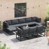 vidaXL Garten-Sofa-Set 11 pcs Schwarz Aluminium