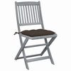 vidaXL Klappbare Gartenst&uuml;hle 4 Stk. mit Kissen Massivholz Akazie
