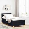 vidaXL LED Boxspringbett mit Matratze Schwarz 90 x 200 cm Stoff