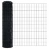 vidaXL Zaun mit Pfosten Grau 1 x 25 m Stahl