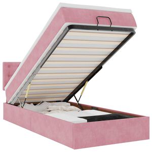 vidaXL Ottoman-Bett mit Matratze Rosa 80x200 cm Samt