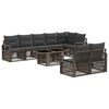 vidaXL Gartensofa-set 9 stk. Grau und Dunkelgrau Poly-Rattan