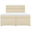 vidaXL Boxspringbett mit Matratze Creme 180x200 cm Stoff
