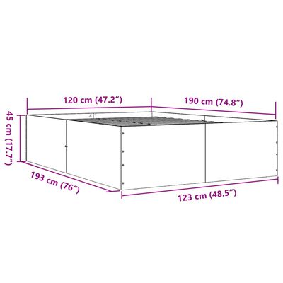 vidaXL Bettgestell Schwarz 120x190 cm Holzwerkstoff