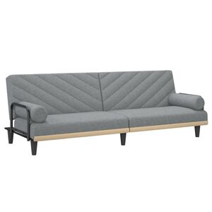 vidaXL Schlafsofa mit Armlehnen Hellgrau Stoff