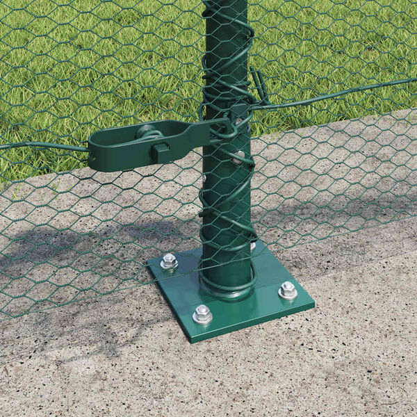 vidaXL Zaunpfosten Gr&uuml;n 10 x 0,6 m (13 mm Maschen) Stahl und PVC