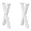 vidaXL Esstischbeine X-Form 2 Stk. Wei&szlig; 60x(72-73) cm Stahl