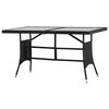 vidaXL 5-tlg. Garten-Essgruppe Poly Rattan Schwarz