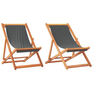 vidaXL Klappst&uuml;hle, 2 St&uuml;ck, grauer Stoff