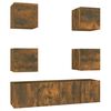 vidaXL 6-tlg. TV-Schrank-Set R&auml;uchereiche Holzwerkstoff
