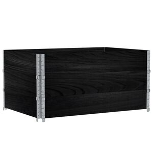vidaXL Paletten-Aufsatzrahmen 3 Stk. Schwarz 120x180 Massivholz Kiefer