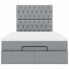 vidaXL Ottoman-Bett mit Matratze & LEDs Hellgrau 120x190 cm Stoff