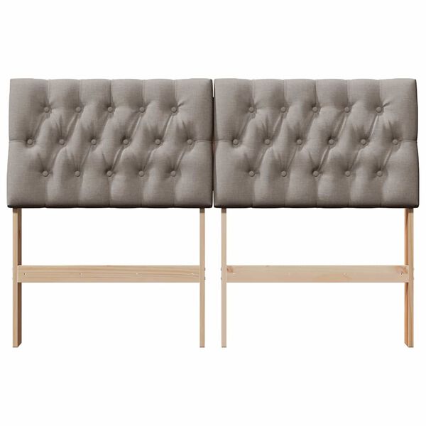 vidaXL Gepolstertes Kopfteil Taupe 135 cm Massives Kiefernholz
