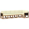 vidaXL Outdoor-Sofagarnitur 6 stk. Natur und Creme Polyester