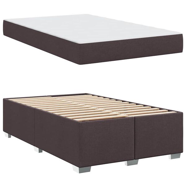 vidaXL Bettrahmen mit Matratze Dunkelbraun 120 x 190 cm Stoff
