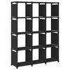 vidaXL W&uuml;rfel-Regal 12 F&auml;cher Schwarz 103x30x141 cm Stoff