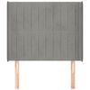 vidaXL Kopfteil mit Ohren Hellgrau 103x16x118/128 cm Samt