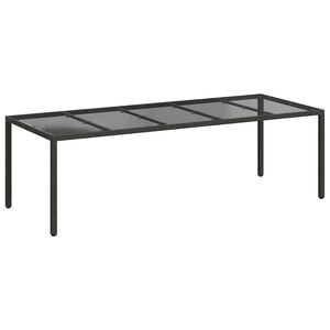 vidaXL Gartentisch Pur Schwarz 250 x 100 x 75 cm Poly-Rattan