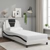 vidaXL Bett "Viana" mit Matratze Wei&szlig; und Schwarz 90x200 cm Kunstleder
