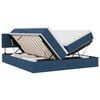 vidaXL LED-Speicherbett mit Matratze Blau 200 x 200 cm Stoff