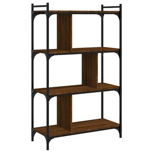 vidaXL B&uuml;cherregal 4 B&ouml;den Braun Eiche-Optik 76x32x123cm Holzwerkstoff