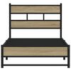 vidaXL Metallbett ohne Matratze Sonoma-Eiche 90x190 cm