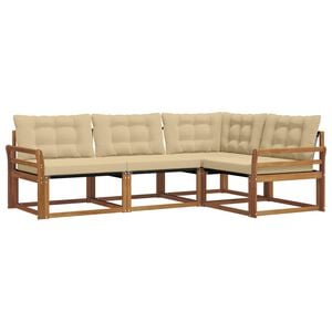 vidaXL Outdoor-Sofagarnitur 4 stk. Natur und Beige