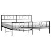 vidaXL Bettgestell mit Kopf- und Fu&szlig;teil Metall Schwarz 200x200 cm