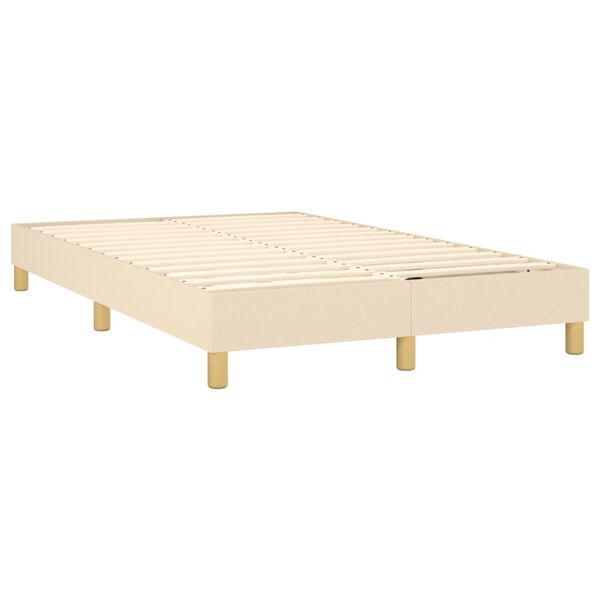 vidaXL Boxspringbettgestell Creme 120x200 cm Stoff