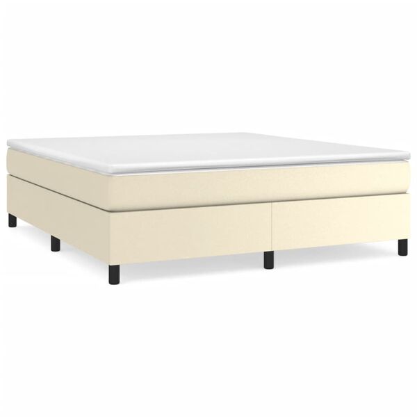 vidaXL Boxspringbettgestell Creme 180x200 cm Kunstleder