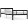 vidaXL Bettgestell Schwarz und Wei&szlig; Metall 90&times;200 cm