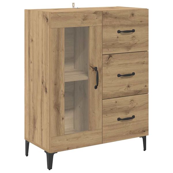 vidaXL Sideboard Artisan-Eiche 69,5 x 34 x 90 cm Verbundholz und Eisen