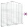 vidaXL Gabionen mit Hochbogen 13Stk. 200x30x180/200cm Verzinktes Eisen
