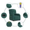 vidaXL Massagesessel mit Aufstehhilfe Dunkelgr&uuml;n Stoff