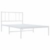 vidaXL Bettgestell mit Kopfteil Metall Wei&szlig; 90x200 cm