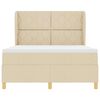 vidaXL Boxspringbett mit Matratze Dunkelgrau 90x190 cm Creme Stoff